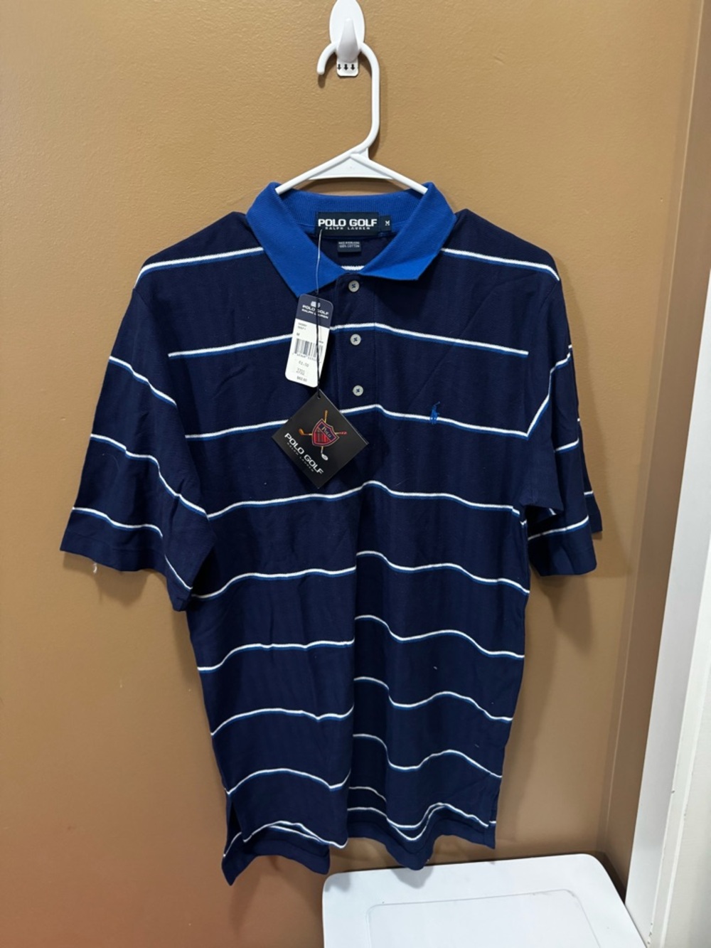 Navy Striped Polo Shirt